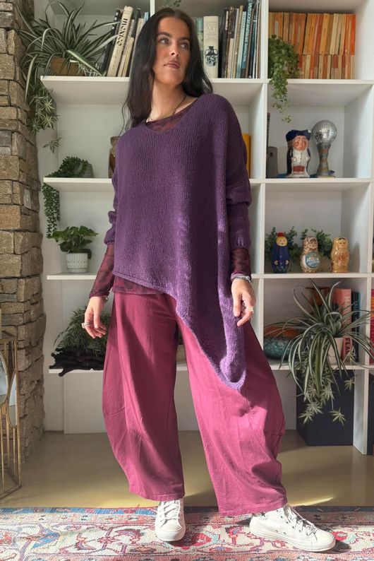 Big Softie Super Slant Knit Jumper Fig
